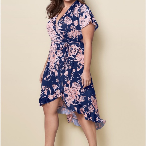 VENUS Pink Flutter Sleeve High-Low Dress - Picture 3 of 10